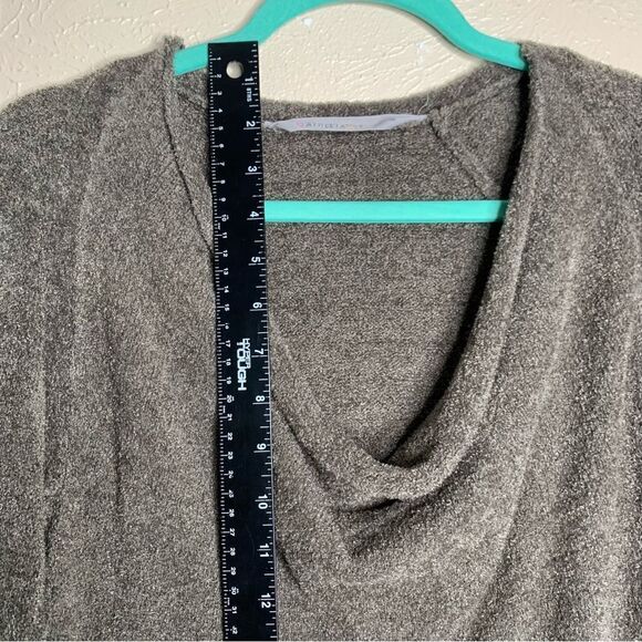 Athleta cuddle up cozy draped neckline chenille pullover sweater dark taupe - Picture 8 of 10